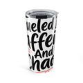 Fueled By Caffeine And Chaos Funny Mom Tumbler | Coffee Loving Mom Gift | Stay At Home Mom Tumbler