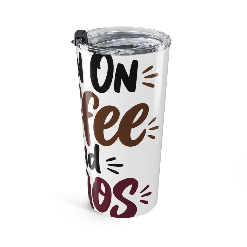 I Run On Coffee And Chaos Tumbler | Funny Stay At Home Mom Gift | Mom Life Cup