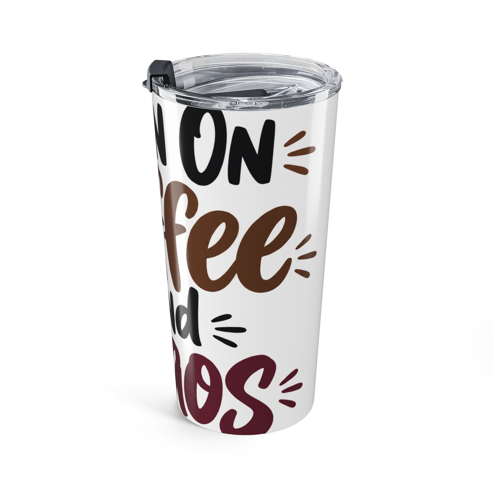 I Run On Coffee And Chaos Tumbler | Funny Stay At Home Mom Gift | Mom Life Cup